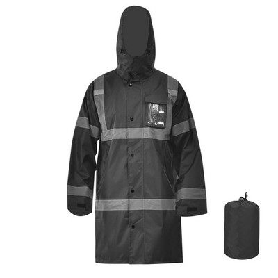 High Vis Rain Jacket Trench Coat &Safety Rain Jacket RIVER OTTER Rain Bibs AN...