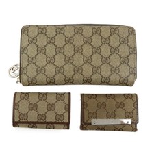 GUCCI Set of 2 Interlocking G Wallet Key Case 212110 27048 04564 Auth Used F/S