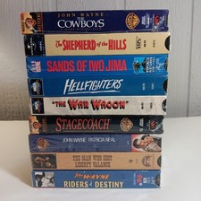 John Wayne VHS Movie Collection Lot Of 9 Tapes Sealed Set The Cowboys Stagecoach