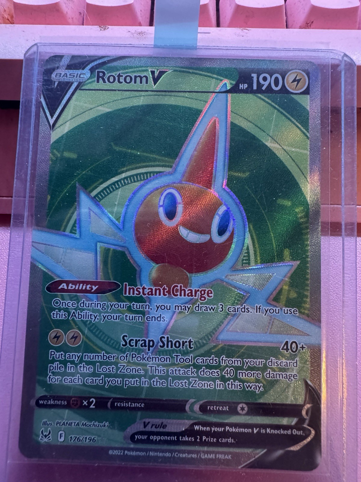 Pokemon TCG Rotom V 176/196 Lost Origin Ultra Rare Full Art NM