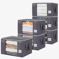 YGEOMER 6 Pack Heavy Duty Blanket Storage Bags Clothes Storage Foldable Closet O