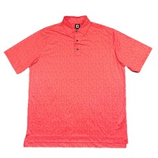 Footjoy Shirt Men XL Polo Pink Golf Floral Print Pattern All Over Performance