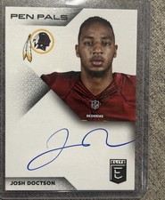 2016 Donruss Elite Josh Doctson Pen Pals ON CARD ROOKIE AUTO Commanders . rookie card picture