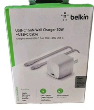 Belkin 30W GaN Wall Charger USB-C to USB-C Cable for Apple iPhone And Samsung