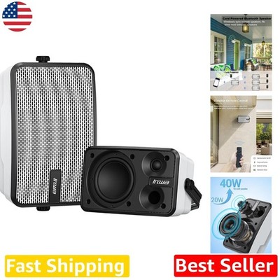 Waterproof Wall Mount Speakers, 400W Outdoor Bluetooth, Powerful Bass, 100 Sync