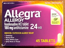 ALLEGRA TABLETS ALLERGY RELIEF 24HR 45/CT  EXP: 02/2026