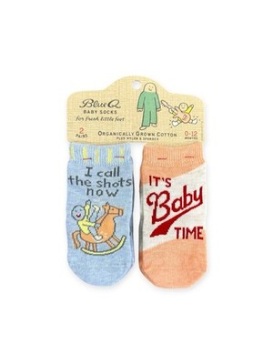 NWT Blue Q Baby Socks 2-Pair Set | Organic Cotton | 0 12 Months