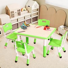 Adjustable Kids Table 4 Chair Set for Ages 2-10, Arts Crafts Activity Center