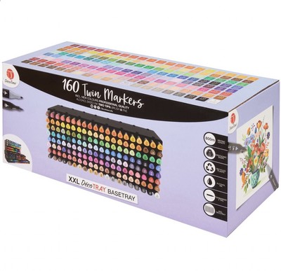 DecoTime 160 Twin Marker Stifte Spitzen XXL SET RIESIGES GESCHENKSET Ausmalen