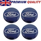 4x 56MM BLUE FORD ALLOY WHEEL CENTRE Sticker FOCUS 3 FIESTA MONDEO MK2 MK4 KUGA