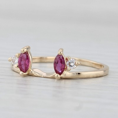 Ruby Diamond Ring Enhancer Guard 14k Yellow Gold Size