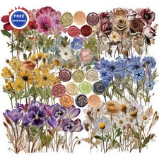 Dried Pressed Flowers 2 450 Pcs Stickers Scrapbook Supplies Natural Scrapbooking