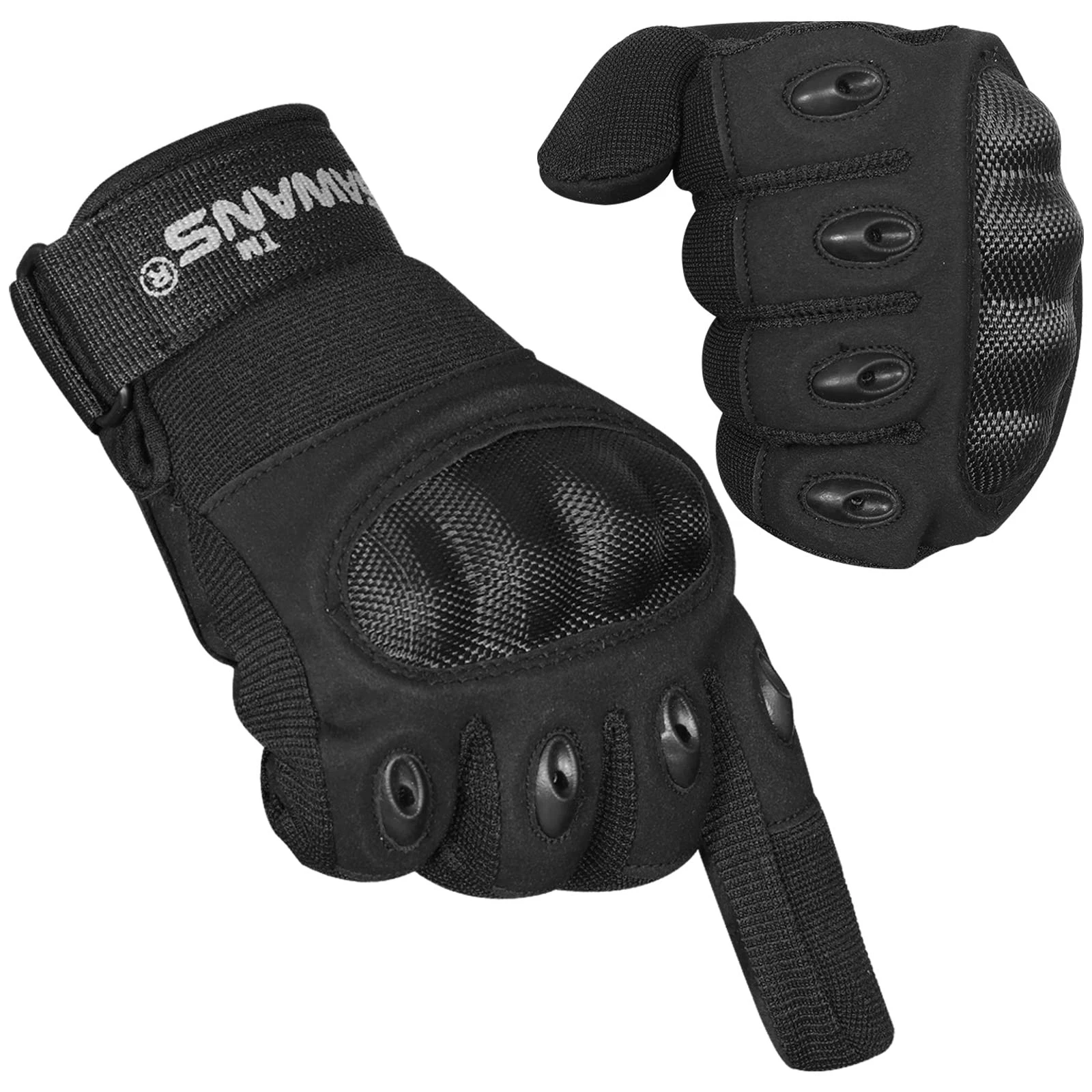 Motorbike Gloves Motorcycle Sports Full Finger ATV Riding Men Women L, Black