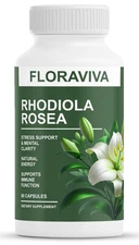 1-Pack Rhodiola Rosea Capsules - Floraviva for Energy, Focus, Mood