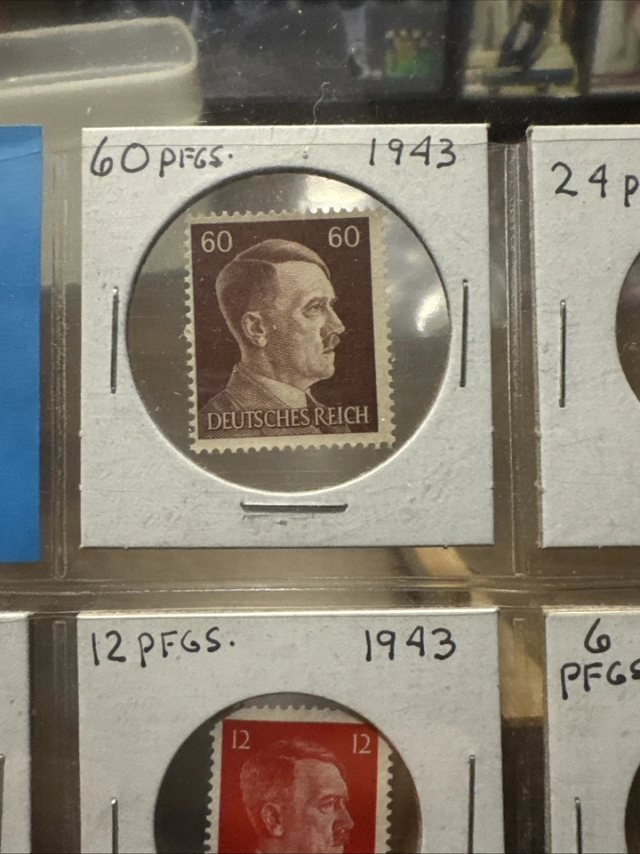 Estampillas de Adolf Hitler 1943 60 PFGS, 24PFGS, 20PFGS, 15PFGS, 12PFGS, 6PFGS, 3PFGS Foto 2 de 4