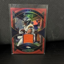 Audric Estime 2024 Panini Select (RC) Rookie Swatches Red Prizm #RS-AEE Broncos