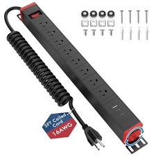 8 Outlet Surge Protector Power Strip 360  Mountable PD 20W USB C Fast Charging M
