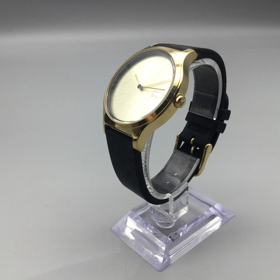 Reloj Lacoste Mujer 38mm Tono Dorado Negro Silicona LC.95.3.34.2682 Batería Nueva Foto 4 de 4
