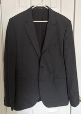 Hugo Boss Blazer 46R Dark Gray 100 Virgin Wool Two Button Sport Coat