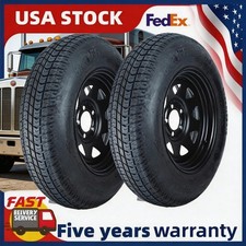 2-pack Trailer Tires On 13 Rims St17580d13 6pr 5 Lug On 4.5 Load Range C 2-pack Trailer Tires On 13 Rims St17580d13 6pr 5 Lug On 4.5 Load Range C