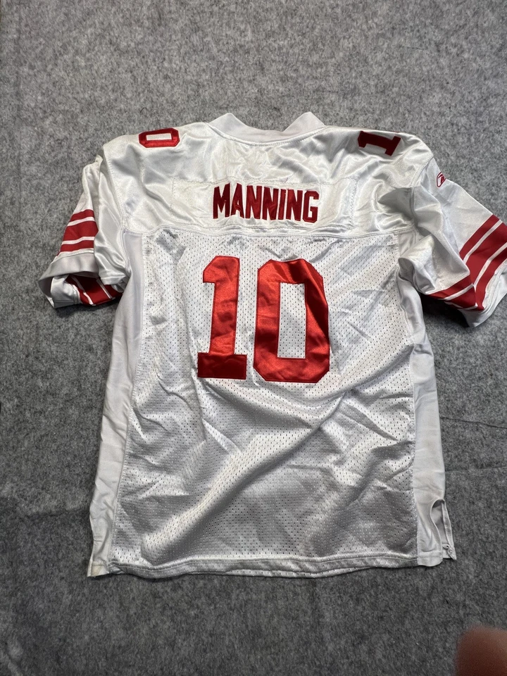 CAMISETA DE FUTBOL DE LOS NEW YORK GIANTS ELI MANNING NFL PARA HOMBRE Talla XL Parche Capitanes Foto 2 de 4