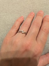 9ct Whit Gold And Cubic Zirconia Ring. Size O1/2. Princess Cut.