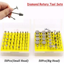 Diamond Rotary Tools Set Burr Grinding Kit Wheel Drill Sanding Accessory 50pcs ↑