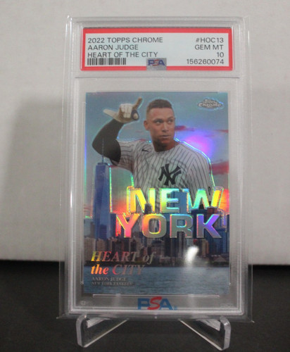 2022 TOPPS CHROME HEART OF THE CITY AARON JUDGE #HOC-13 PSA 10 GEM MINT!!