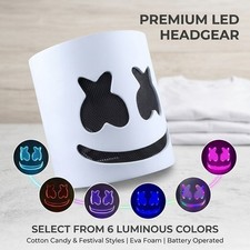 LED Light Up Mask Color Changing Glow Mask Party Halloween Festival Costume