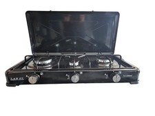Larel Fornello Campeggio 3 Fuochi GPL/METANO Nero Valvola Sicurezza