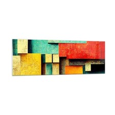Quadro su Vetro 90x30cm 3D Pezzo Geometrico Stampe Immagini Moderni Murale