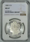 1880-S  NGC  MS67  Morgan Dollar  ~~  SUPERB GEM   ~~  #8474388-027