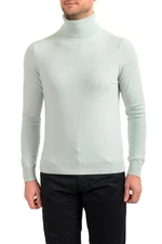 Malo Optimum Men's Green Tea 100% Cashmere Turtleneck Pullover Sweater