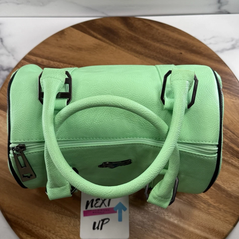 *VTG* FOX RACING Speedy Style Mint Green Handbag Zip Double Handle Purse - Image 2 of 4