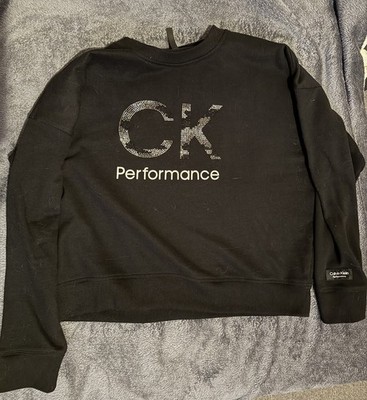 Calvin Klein Performance Damen Pullover Gr. M Schwarz Sweatshirt