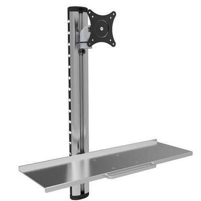 EFB Elektronik Wandhalterung für 38,10cm (15")-27", mit Tastaturablage (Wand, 27", 8 kg), Monitor Halterung, Silber - Bild 2