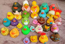Lot of 31 Rubber Ducks Mixed Sizes Characters Bath Toys Collectibles Jeep