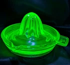 VTG Federal Vaseline Glass Uranium Depression Citrus Reamer Juicer 4 3/4" READ