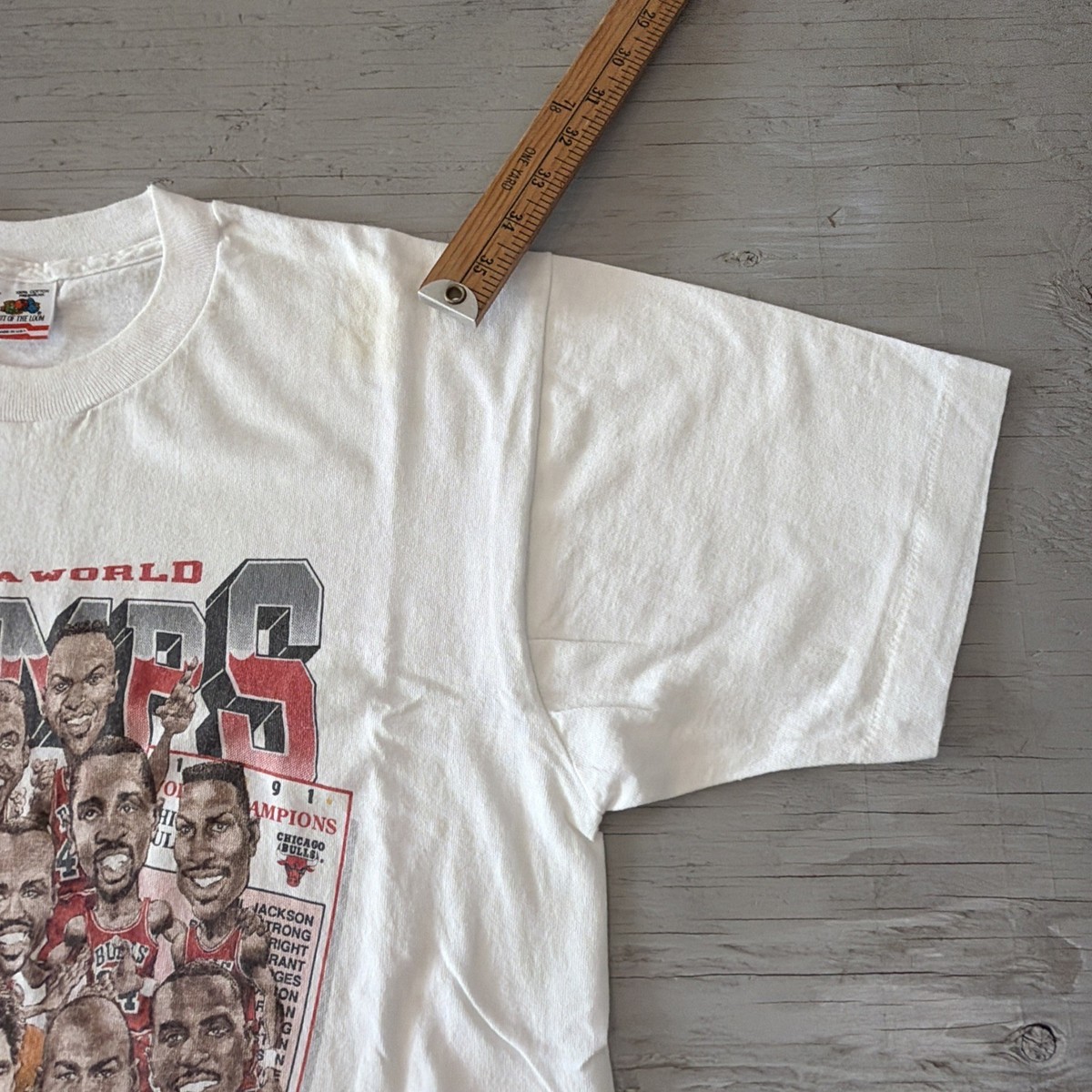 1991シカゴ・ブルズ NBA ワールドチャンプ Tシャツ（新品未使用品❗️) Vintage 1991 Chicago Bulls NBA World Championship Caricature Shirt