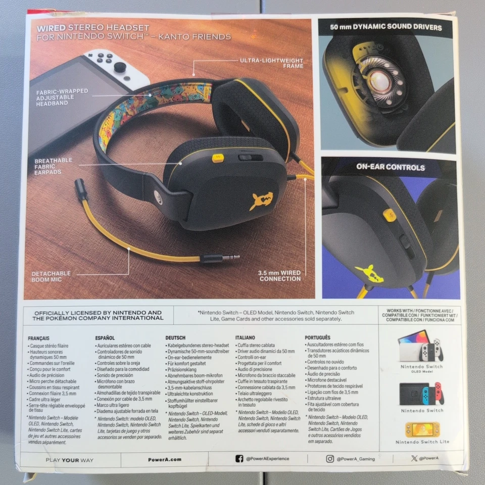 NSW - Auriculares estéreo con cable Power A para Nintendo Switch - Pokémon: Kanto Friends Foto 2 de 4