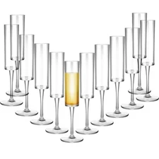 Champagne Flutes Goblets Plastic Acrylic Wine Toasting Goblets Crystal Dispos...