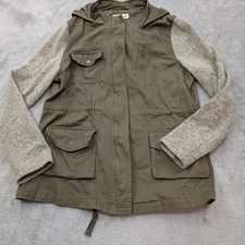 Green and Gray Hooded Jacket