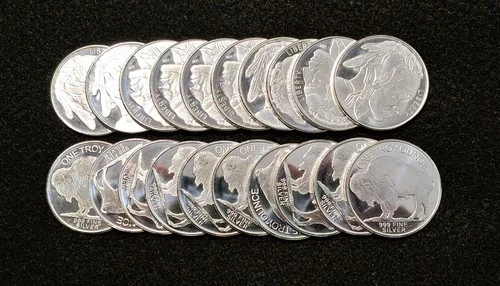 Silver Bullion 1 oz rounds Tube of 20  (20 ounces total)