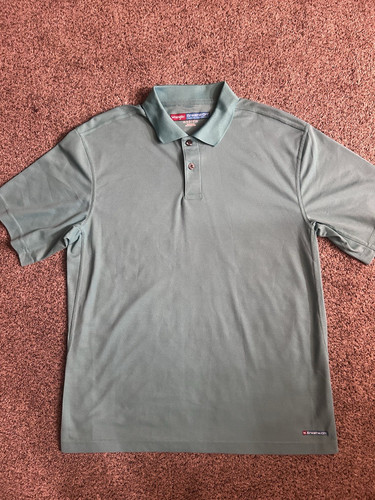 Wrangler Breathe-Dri Men's Green Polo Shirt Medium Short Sleeve Wicking