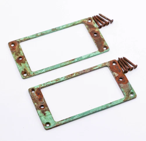 AGP ™ - Aged Chrome Flat Bottom Metal Humbucker Ring Set #4242536
