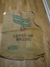 CAFE'S DO BRASIL Burlap Sack Volcafe Cooxune Arabica Coffee Empty Sack