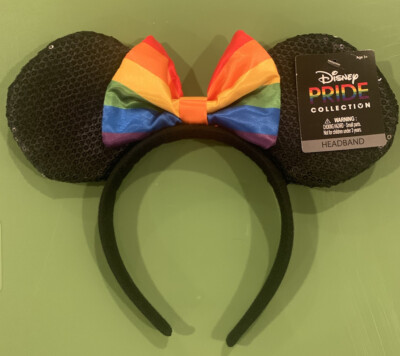 Disney Minnie Mouse Sequin Ears Headband with Rainbow Bow For Pride NWT Disney Minnie Mouse Sequins Bow Rainbow Pride Ears Headband  main image 3