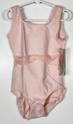Danskin Dance Girls Size M (8-10) Petal Pink Square Neck Leotard NWT
