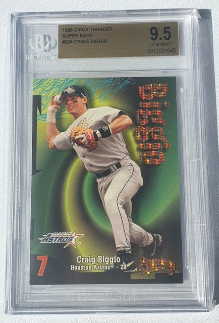 1998 SkyBox Circa Thunder Super Rave Craig Biggio 07/25 Trikot # 1/1 ? BGS 9,5