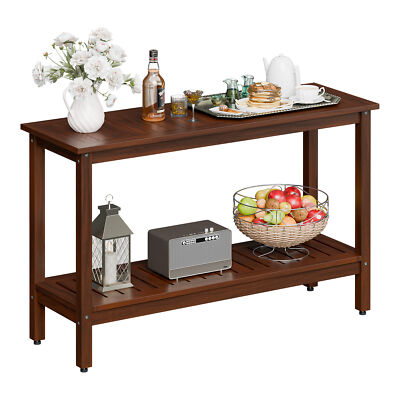 48'' Console Table Multiuse Buffet Bar Storage Organizer with Foot Slider Coffee